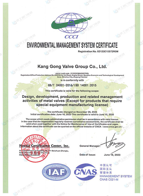 Environmental management system certification - English version